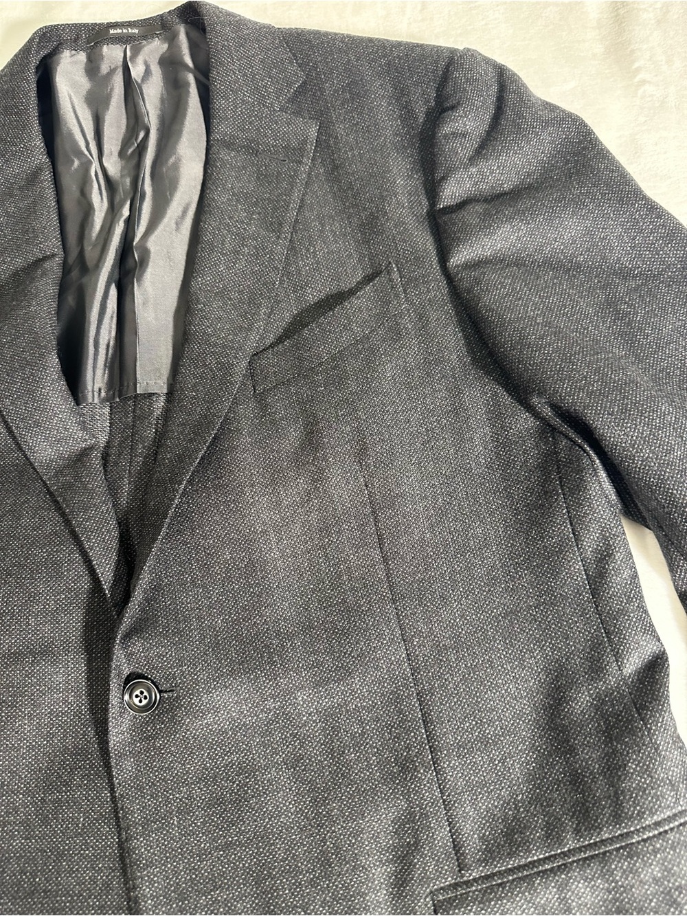 Ermenegildo Zegna Men's Wool Charcoal Textured Blazer Mil.Easy made in Italy 46L